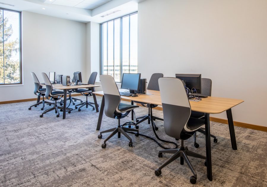 Modern computer area in a library